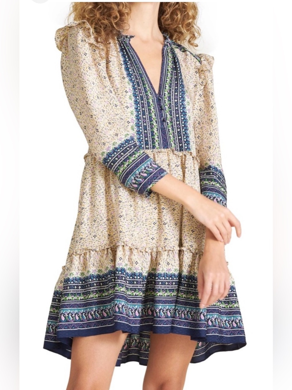 Veronica Beard | Lumi mix print silk dress, Size 6